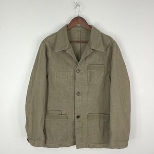 Officine Generale Jacket Mens Large 42 Olive Green Cotton Chore Workwear Coat